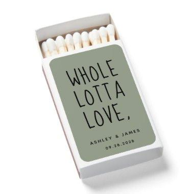 WHOLE LOTTA LOVE Sage Green Wedding Matchboxes