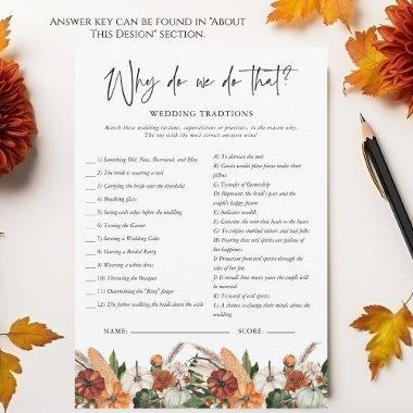 Why Do We Do That | Autumn Bridal Shower Game