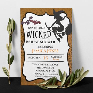 Wicked Bridal Shower Witch Halloween October Invitations