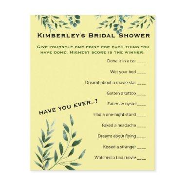 Wierdest Question Game Baby Shower Activity