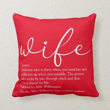 Wife Definition Modern Elegant Script Personalized Throw Pillow