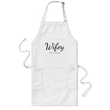 Wifey Bridal Shower Engagement gift Long Apron