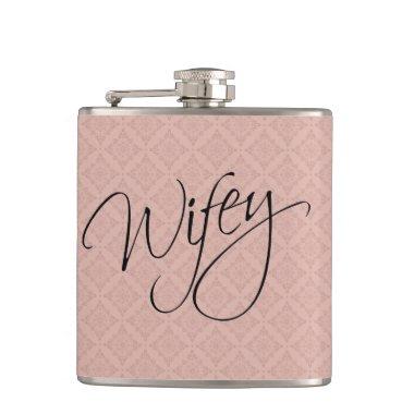 Wifey Calligraphy Hip Flask