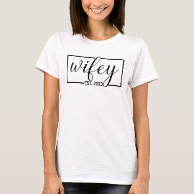 Wifey Est. 2023 Wedding Matching Hubby Wife T-Shir T-Shirt