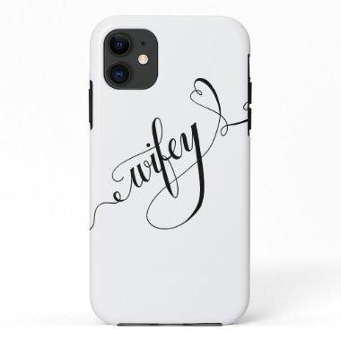 Wifey Hand Written Lettering Calligraphy Heart iPhone 11 Case