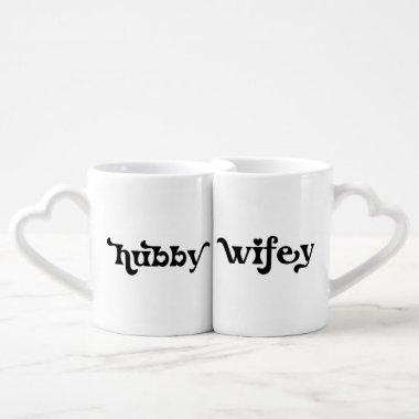 wifey hubby custom years Matching Couple Wedding  Coffee Mug Set