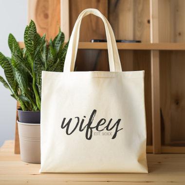 Wifey - Whimsical Black Calligraphy for the Bride Tote Bag