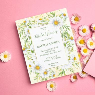 Wild daisy flowers budget bridal shower Invitations