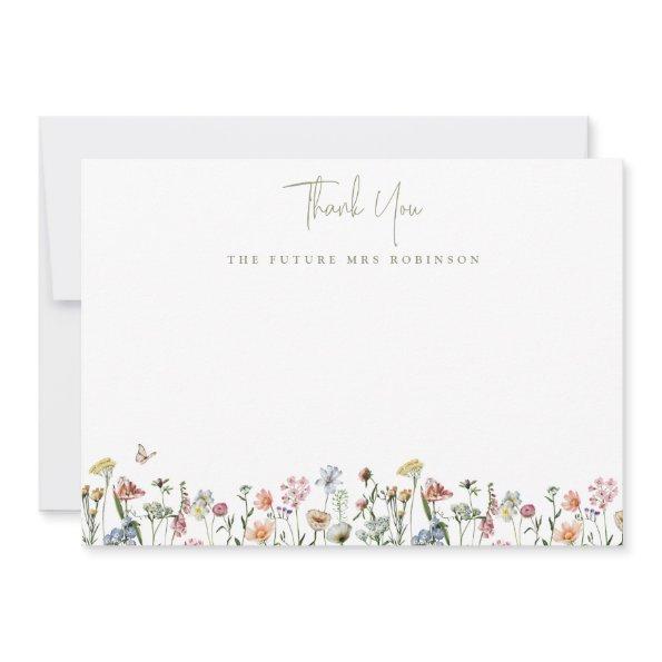 Wild Flowers  Future Mrs Personalized Thank You