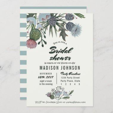 Wild Flowers pale blue | Bridal Shower Invitations