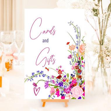 Wild flowers script Invitations gifts bridal shower foam board