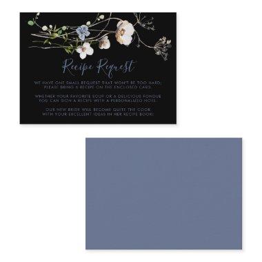 Wild Forest Floral Black Wedding Recipe Request Enclosure
