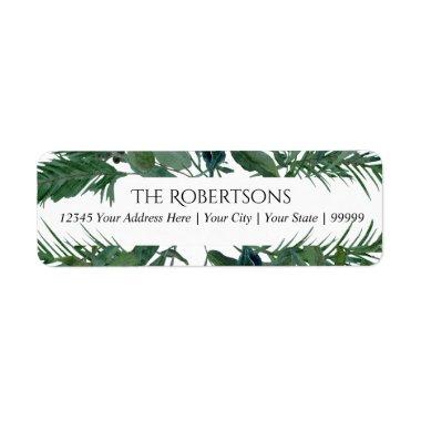 Wild Forest Leaf Leaves Wedding | Return Address Label