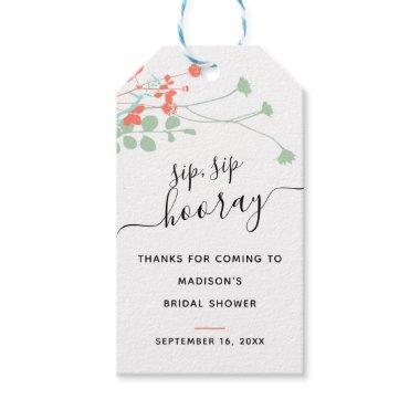 Wild Greenery Sip Sip Hooray Favor Bridal Shower Gift Tags