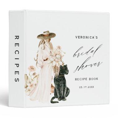 Wild Leopard Boho Lady  Recipe Book 3 Ring Binder