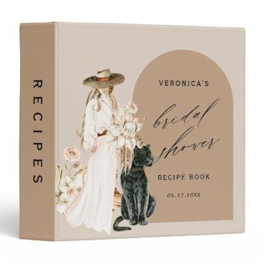 Wild Leopard Boho Lady  Recipe Book 3 Ring Binder