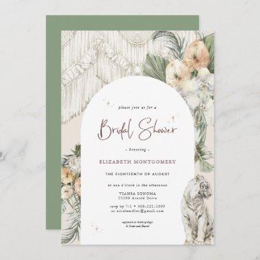 Wild Love | Boho Macrame Greenery Bridal Shower Invitations