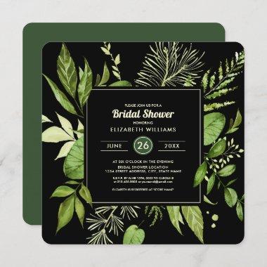 Wild Meadow | Green Botanical Bridal Shower Invitations