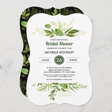Wild Meadow | Green Botanical Bridal Shower Invitations