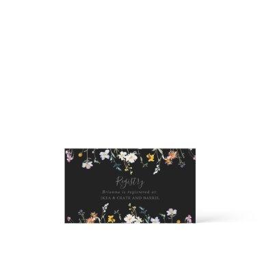 Wild Multicolor Floral Black Wedding Gift Registry Enclosure