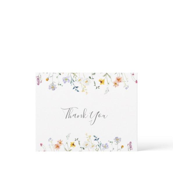 Wild Multicolor Floral Flat Wedding Thank You