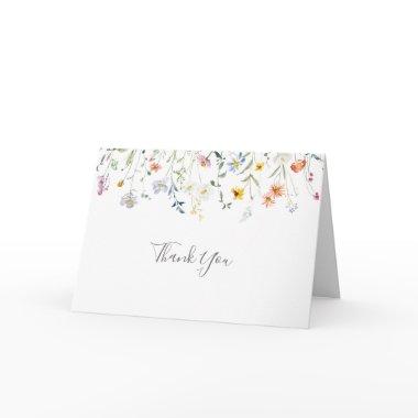 Wild Multicolor Floral Folded Wedding Thank You