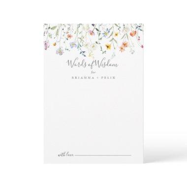 Wild Multicolor Floral Wedding Words of Wisdom Advice Card