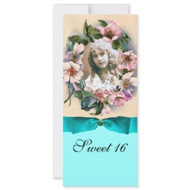 WILD ROSES AND BLUE RIBBON PHOTO TEMPLATE MONOGRAM