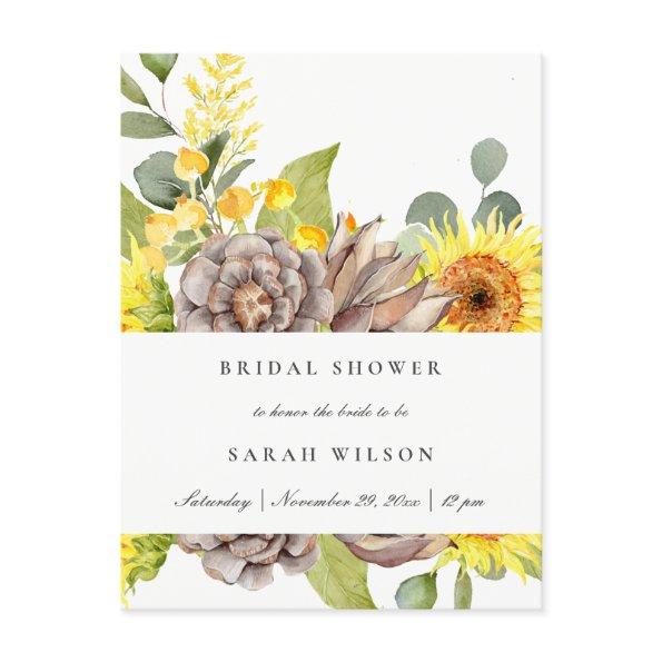WILD SUNFLOWER EUCALYPTUS PINE FLORA  INVITATION POST