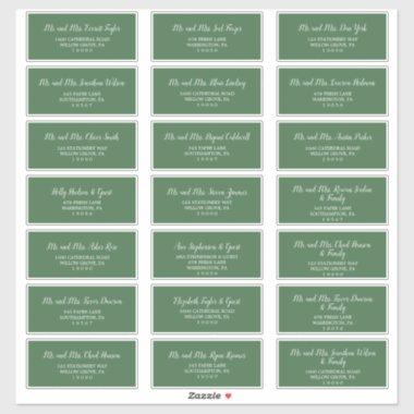 Wild Tropical Green Wedding Guest Address Labels