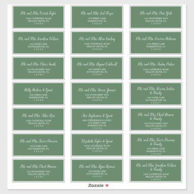 Wild Tropical Green Wedding Guest Address Labels