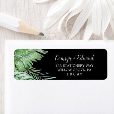 Wild Tropical Palm | Black Return Address Label