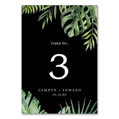 Wild Tropical Palm | Black Table Number