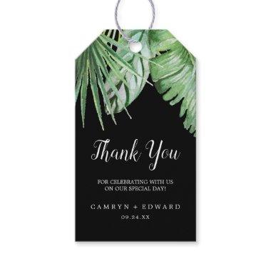 Wild Tropical Palm | Black Thank You Favor Gift Tags