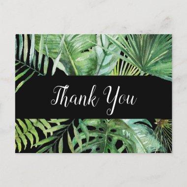 Wild Tropical Palm | Black Thank You PostInvitations