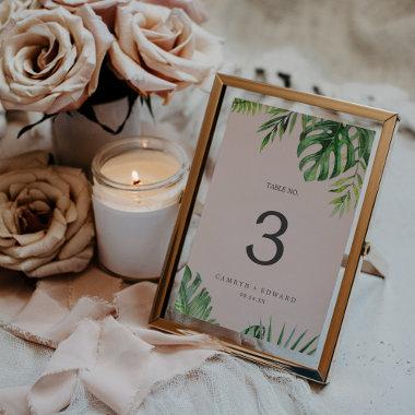 Wild Tropical Palm | Blush Table Number