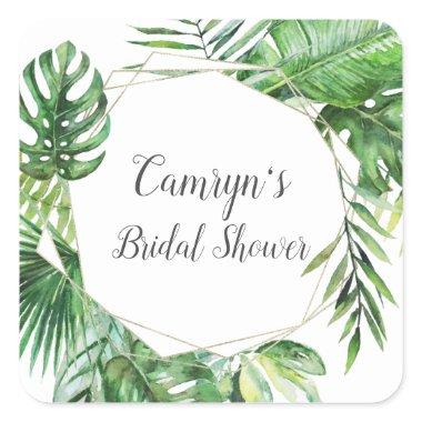 Wild Tropical Palm Bridal Shower Envelope Seals