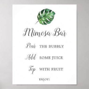 Wild Tropical Palm Bridal Shower Mimosa Bar Sign