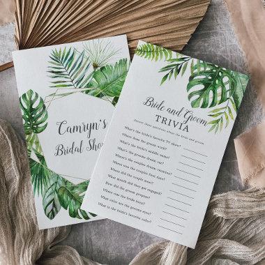 Wild Tropical Palm Bride and Groom Trivia Game Flyer