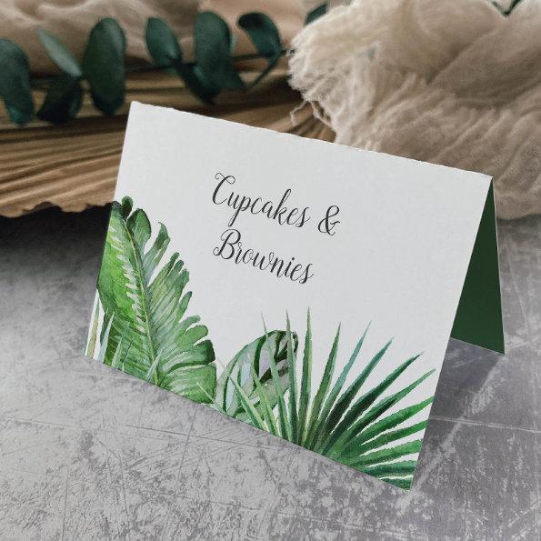 Wild Tropical Palm Buffet Food Labels Table Number