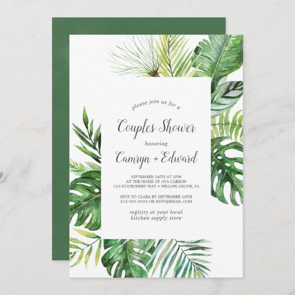 Wild Tropical Palm Couples Shower Invitations