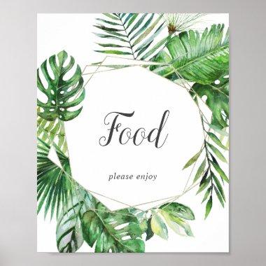 Wild Tropical Palm Food Table Sign