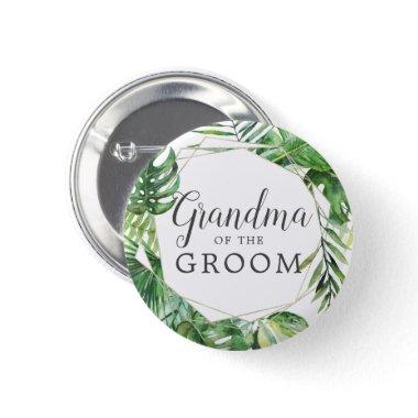 Wild Tropical Palm Grandma of the Groom Button