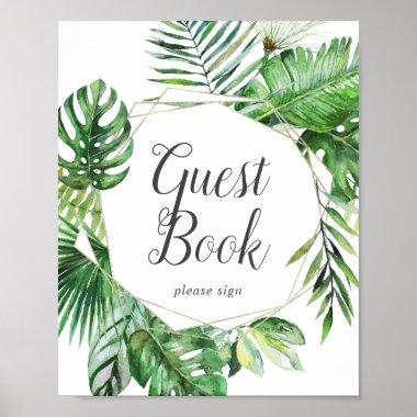 Wild Tropical Palm Guest Book Sign