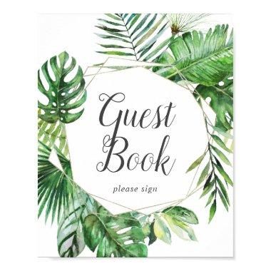 Wild Tropical Palm Guest Book Sign