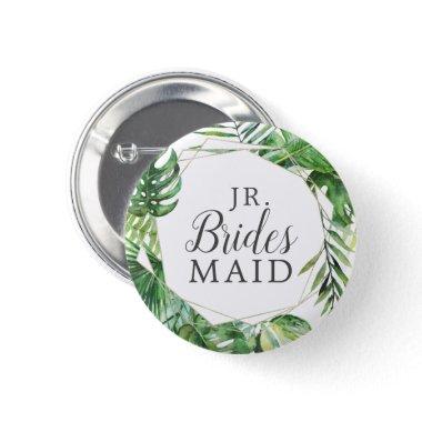 Wild Tropical Palm Jr. Bridesmaid Bridal Shower Button