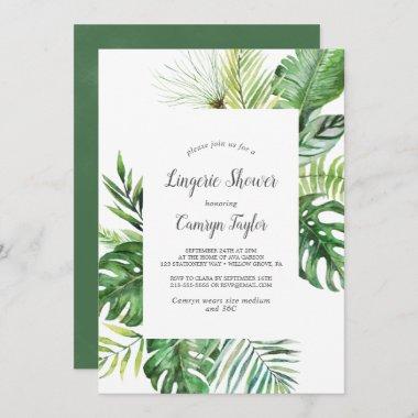 Wild Tropical Palm Lingerie Shower Invitations