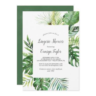 Wild Tropical Palm Lingerie Shower Invitations