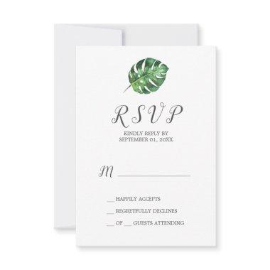 Wild Tropical Palm Simple RSVP Card