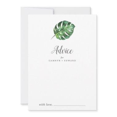 Wild Tropical Palm Wedding Advice Card